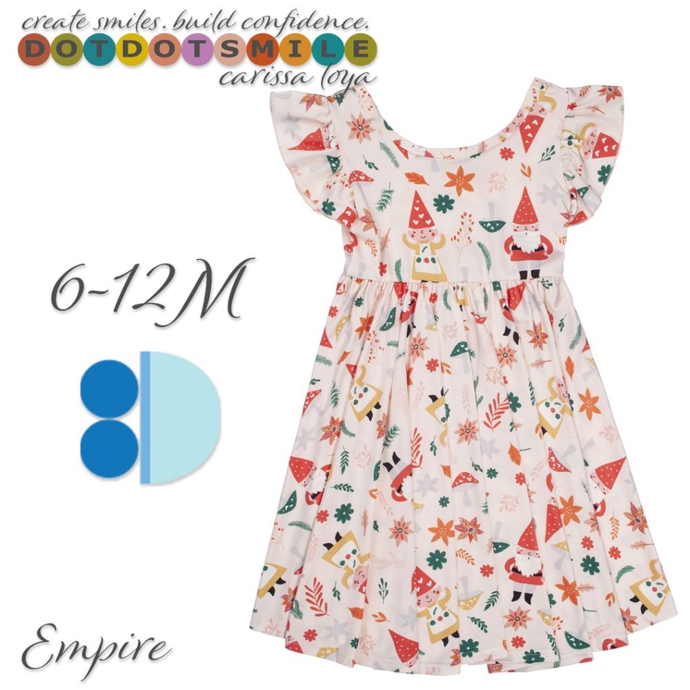 DotDotSmile Empire Holiday Christmas Print Dress